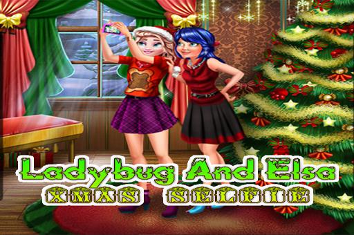 Play Online Ladybug And Elsa Xmas Selfie